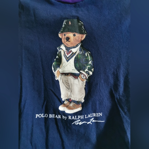 (3/$12) - Polo Ralph Lauren Boys Tshirt. Bear Series. Size 7 . Blue Multicolour - Picture 3 of 3